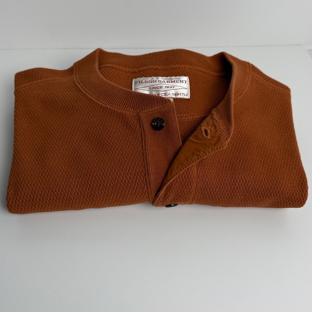 Filson Burnt Orange Buttoned Henley